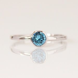 ✨NEW✨Ocean Blue Swarovski Ring | Sterling Silver